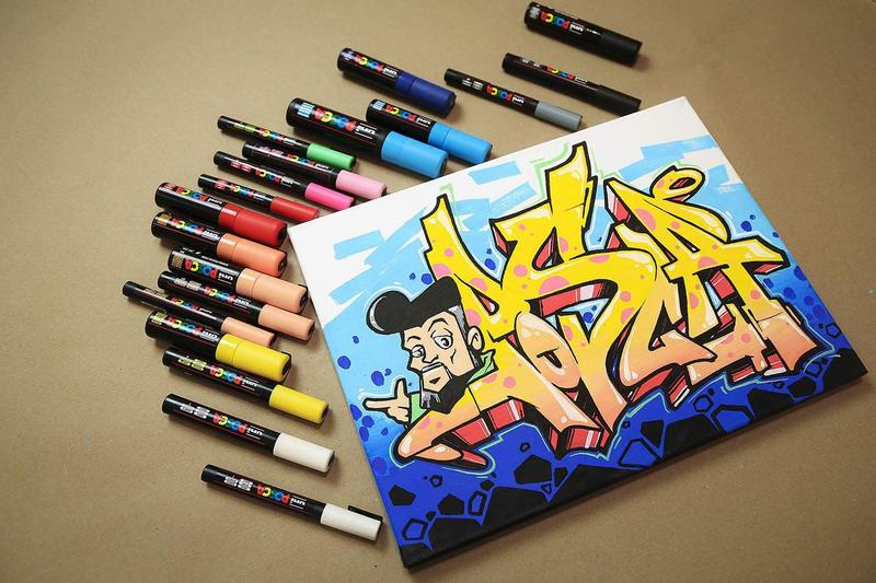 Imagem de KIT 2 Posca PC-5M Laranja Claro Ponta Redonda 1.8 a 2.5mm