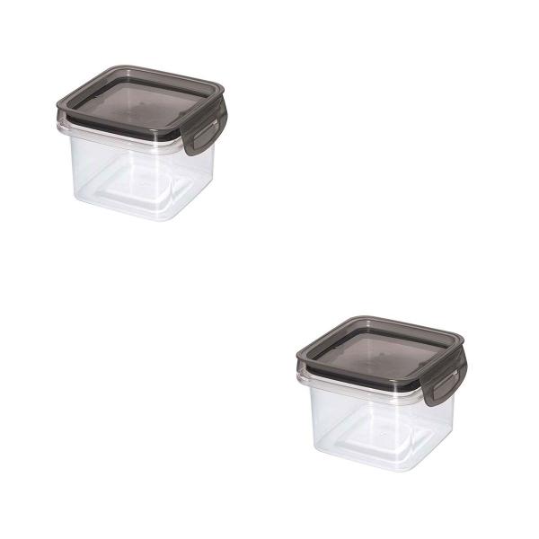 Kit 2 Pote de Alimentos Multiuso Trava Mais Quadrado 380ML - Plasútil Imagem de Kit 2 Pote de Alimentos Multiuso Trava Mais Quadrado 380ML