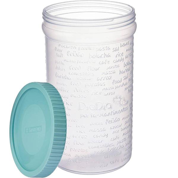 Kit 2 Pote Porta Mantimentos de Plástico 1 L 17x10Cm - SANREMO Imagem de Kit 2 Pote Porta Mantimentos de Plástico 1 L 17x10Cm