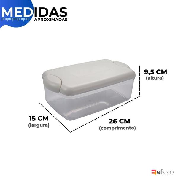 Imagem de Kit 2 Pote Porta Mantimentos Hermético Resistente 2,3L Marmita Fitness Freezer Microondas