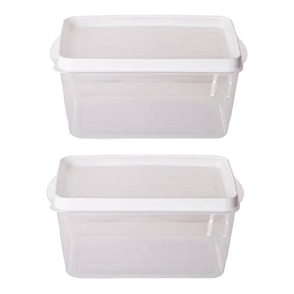 Imagem de Kit 2 Potes Alimentos Retangular  26,5x17,5x14,5 Cm 4.950ML