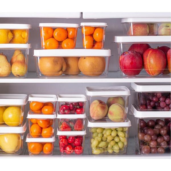 Kit 2 Potes Alimentos Retangular 26,5x17,5x14,5 Cm 4.950ML - Paramount Imagem de Kit 2 Potes Alimentos Retangular 26,5x17,5x14,5 Cm 4.950ML