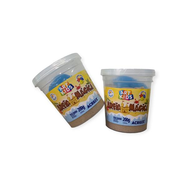 Imagem de Kit 2 Potes Areia Magica Cor Natural 200g Acrilex Art Kids