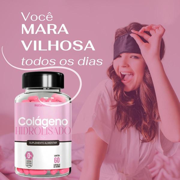 Imagem de Kit 2 Potes Colágeno Hidrolisado Tipo 1 Suplemento Natural Vitamina 100% Em Pó Puro Natunectar 120 Capsulas Renova Zero Lactose Protein