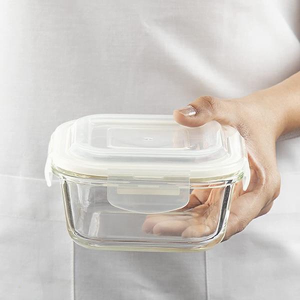 Kit 2 Potes de Vidro Tampa Vedação Resistente Marmita 520ml - LP House Imagem de Kit 2 Potes de Vidro Tampa Vedação Resistente Marmita 520ml