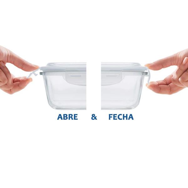 Kit 2 Potes de Vidro Tampa Vedação Resistente Marmita 520ml - LP House Imagem de Kit 2 Potes de Vidro Tampa Vedação Resistente Marmita 520ml
