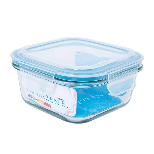 Kit 2 Potes de Vidro Tampa Vedação Resistente Marmita 520ml - LP House Imagem de Kit 2 Potes de Vidro Tampa Vedação Resistente Marmita 520ml