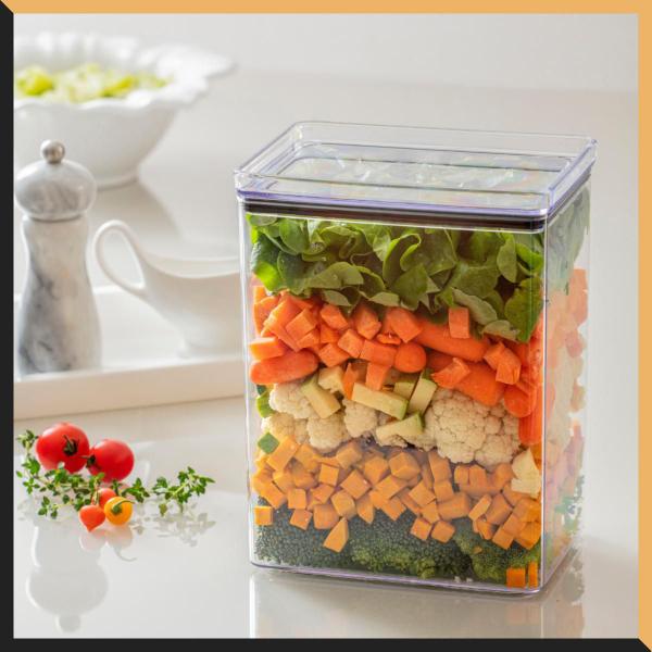Kit 2 Potes Herméticos 4200ml de Acrílico P/ Arroz e Feijão Lumini - Paramount Imagem de Kit 2 Potes Herméticos 4200ml de Acrílico P/ Arroz e Feijão Lumini - Paramount
