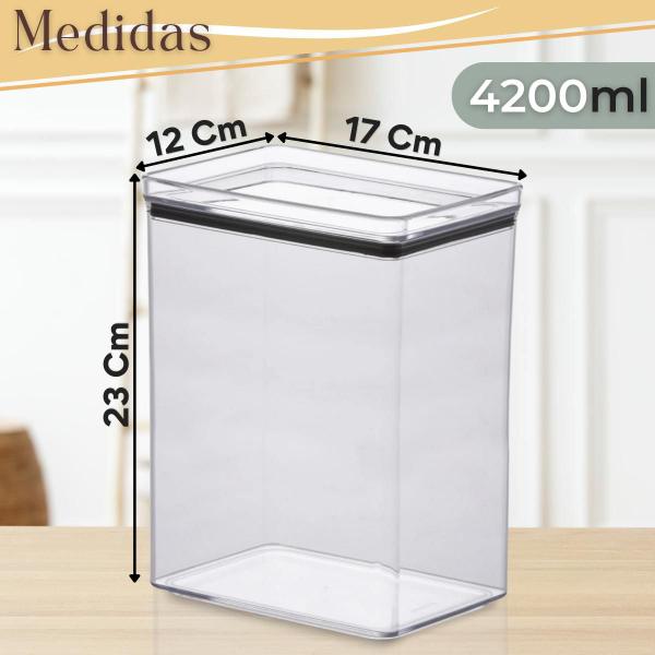 Kit 2 Potes Herméticos 4200ml de Acrílico P/ Arroz e Feijão Lumini - Paramount Imagem de Kit 2 Potes Herméticos 4200ml de Acrílico P/ Arroz e Feijão Lumini - Paramount