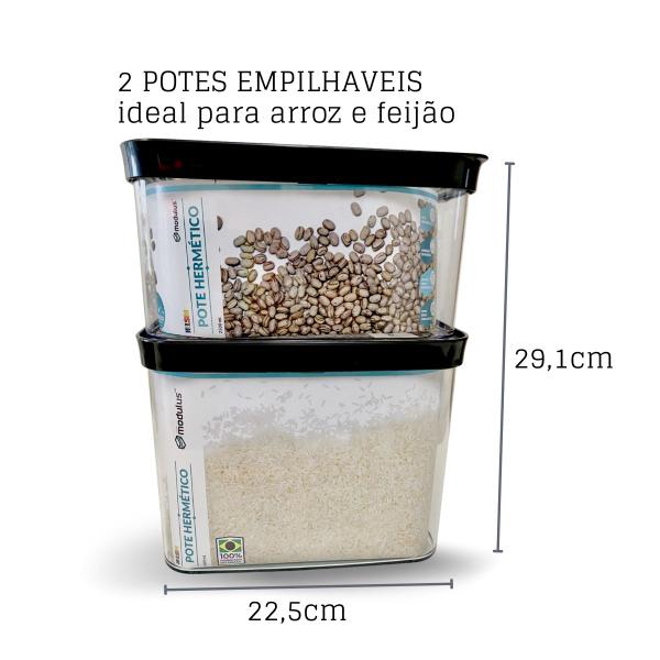 Imagem de kit 2 Potes Hermeticos Acrílico Porta Mantimentos Cozinha