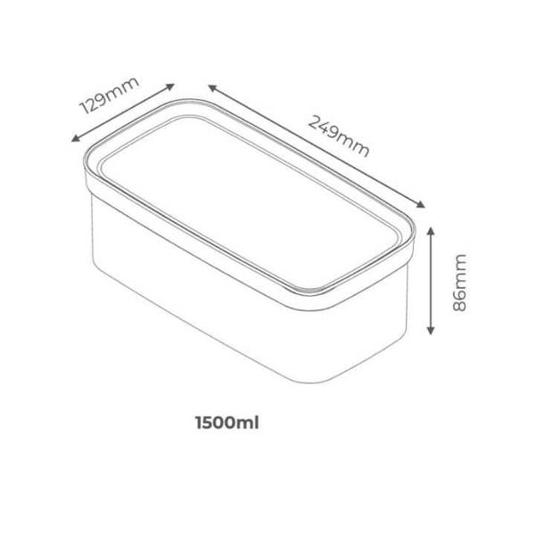 Imagem de Kit 2 Potes Herméticos Boleira  Retangular 1500ml