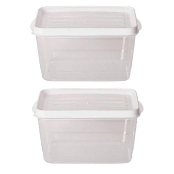 Imagem de Kit 2 Potes Para Alimentos Quadrado  17x15x8,5 Cm 1.400 ML