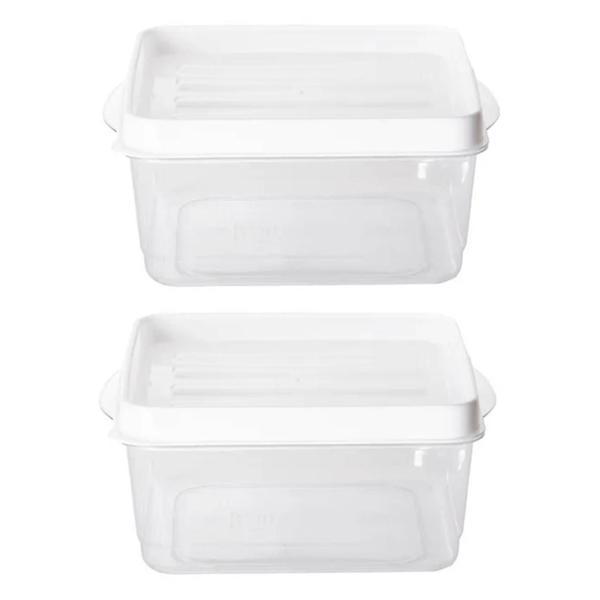 Imagem de Kit 2 Potes Para Alimentos Quadrado 23x20x10 Cm 3.000 ML