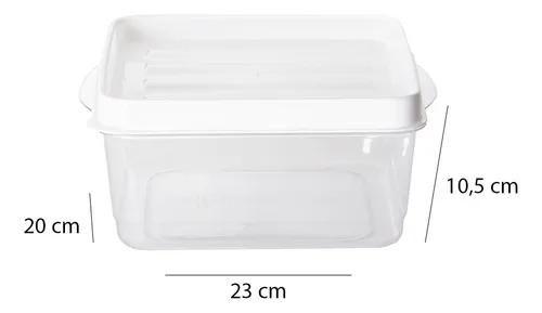 Imagem de Kit 2 Potes Para Alimentos Quadrado 23x20x10 Cm 3.000 ML