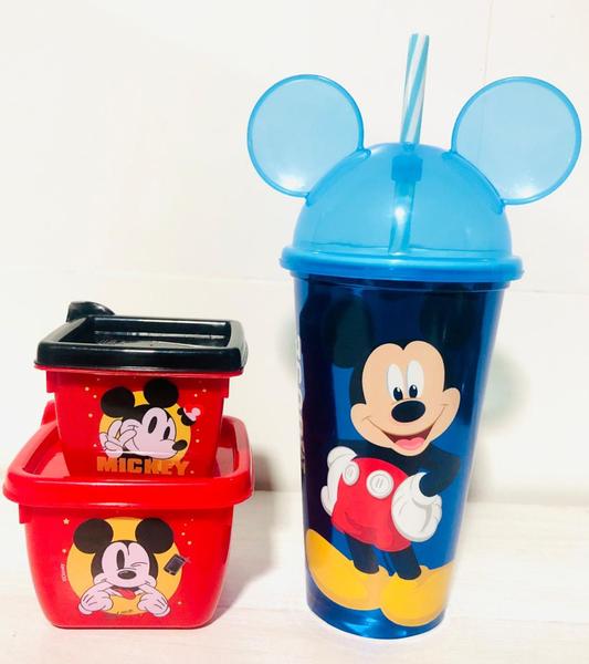 Imagem de Kit 2 Potes Para Lancheira + Copo 500ml Mickey Mouse Disney