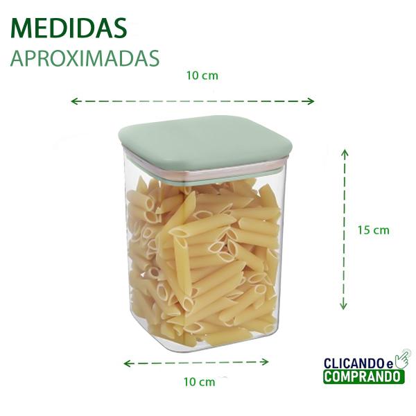 Imagem de Kit 2 Potes Para Mantimentos Cozinha Com Tampa Hermética 900ML