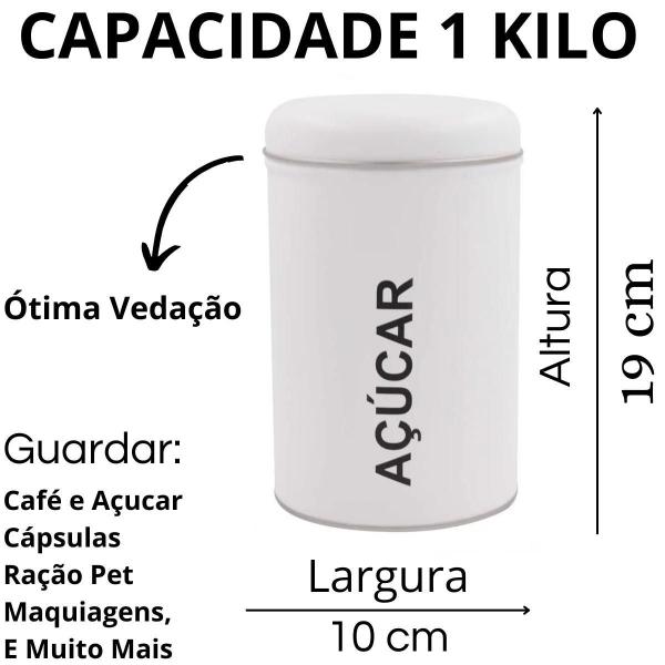 Imagem de Kit 2 Potes Porta Mantimento Açucar E Cafe Decoraçao Cozinha