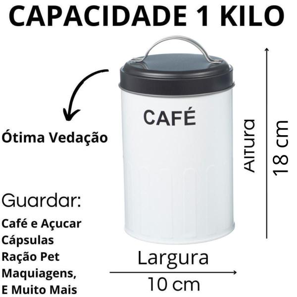 Imagem de Kit 2 Potes Porta Mantimento Espaço Café E Açúcar Decoração