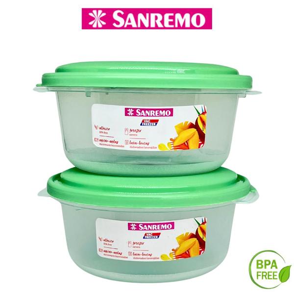 Imagem de Kit 2 Potes Redondo 530ml Plástico Resistente Organizador de Alimentos Cozinha Sanremo  - VERDE