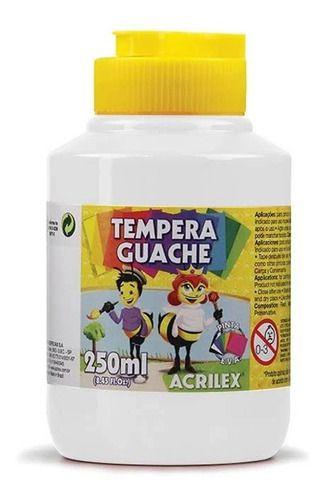 Imagem de Kit 2 Potes Tinta TEMPERA GUACHE - 250ml - BRANCO e VERMELHO - 02020519 / 02020507