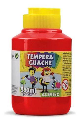 Imagem de Kit 2 Potes Tinta TEMPERA GUACHE - 250ml - BRANCO e VERMELHO - 02020519 / 02020507