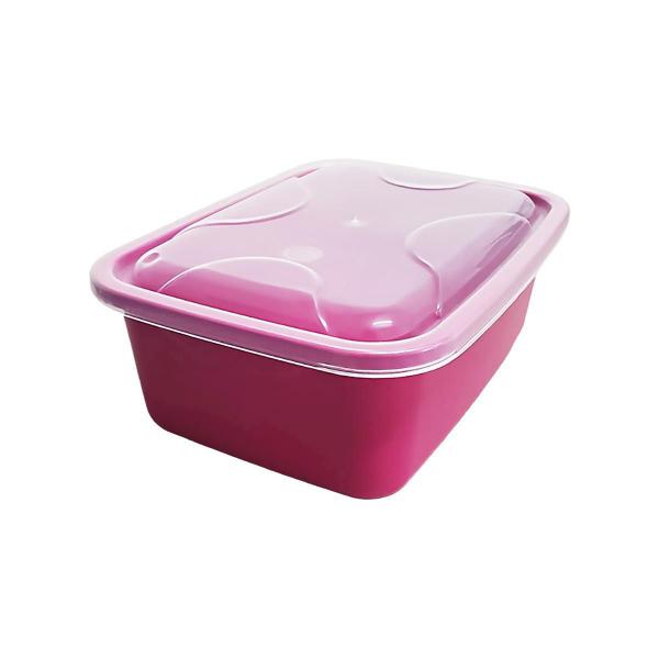 Imagem de Kit 2 Potes Versátil Retangular 16X12Cm 700Ml Rosa Ariplas