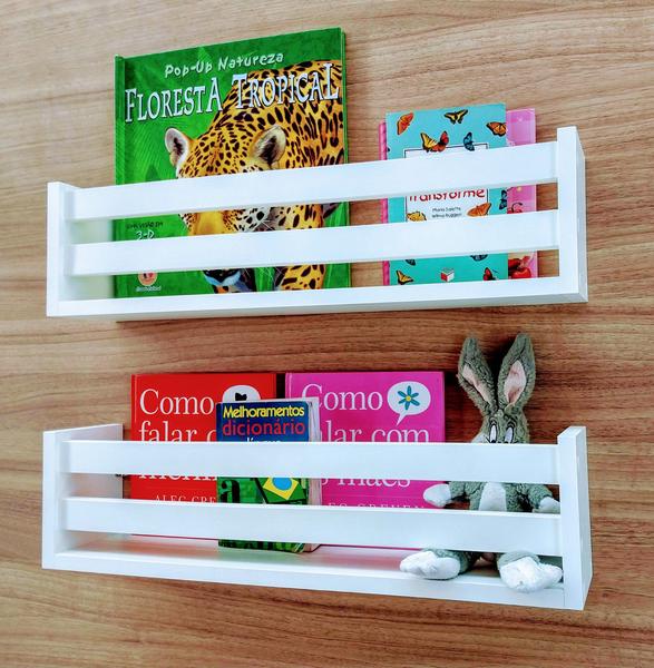 Imagem de Kit 2 Prateleira De Livros Infantis Organizador Pelúcia 40cm