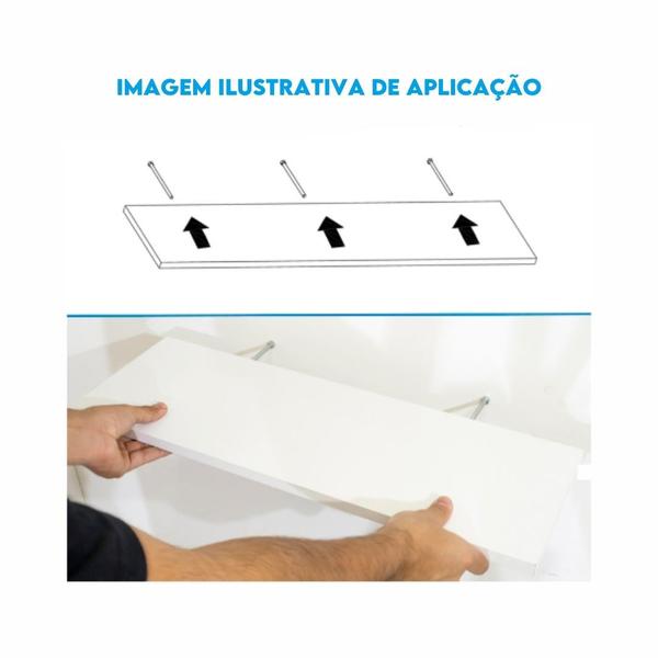 Imagem de Kit 2 Prateleira de Madeira 60x30 com Suporte Invisível Decoração