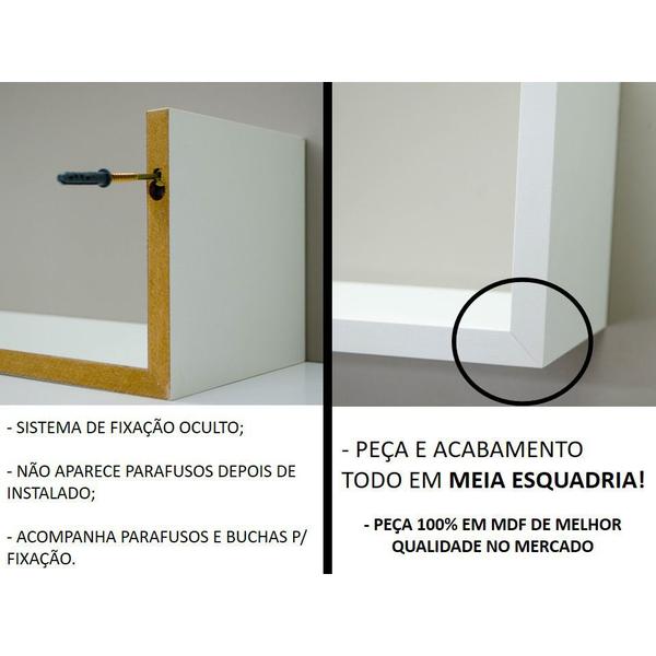 Imagem de kit 2 Prateleira MDF U multiuso Apoio decoração nicho 60cm