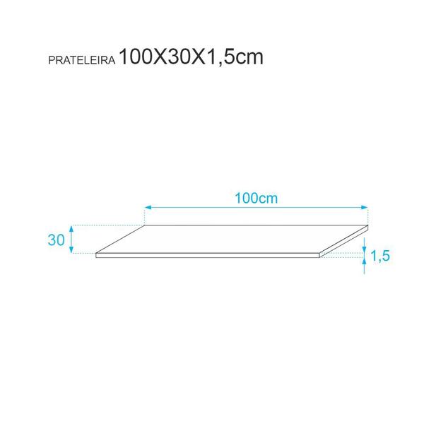 Imagem de Kit 2 Prateleiras 100 x 30cm Branca Com Mão Francesa