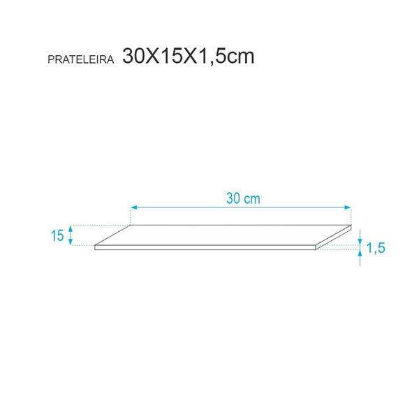 Imagem de Kit 2 Prateleiras 30 x 15cm Nogal Com Suporte Tucano