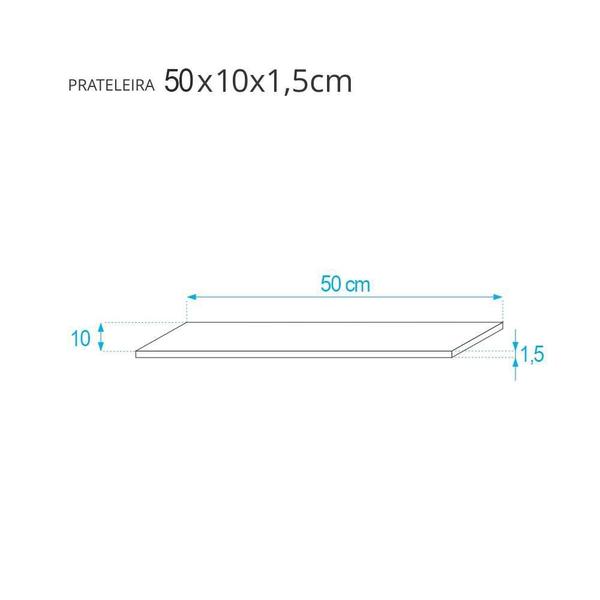 Imagem de Kit 2 Prateleiras 50 x 10cm Freijó Suporte Invisível