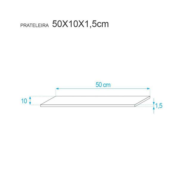 Imagem de Kit 2 Prateleiras 50 x 10cm Preta Suporte Invisível