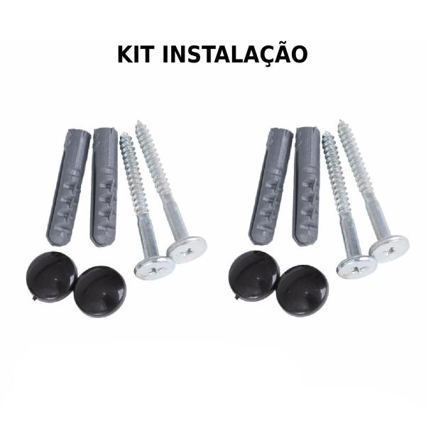 Imagem de Kit 2 Prateleiras 50Cm Cozinhas Utensílios Temperos Preto