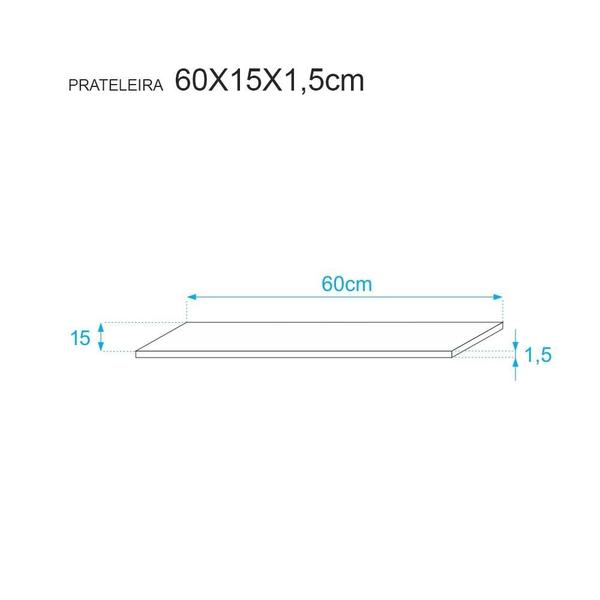 Imagem de Kit 2 Prateleiras 60 x 15cm Branca Com Suporte Tucano