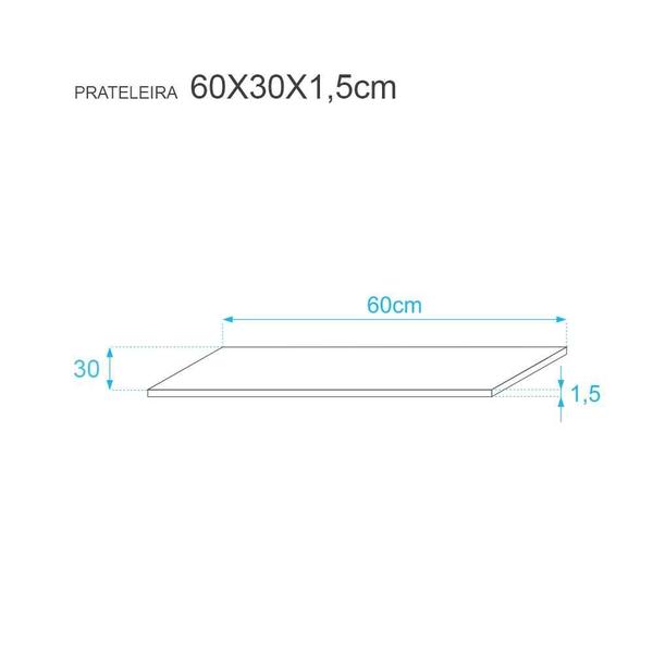 Imagem de Kit 2 Prateleiras 60 x 30cm Vermelha Com Mão Francesa