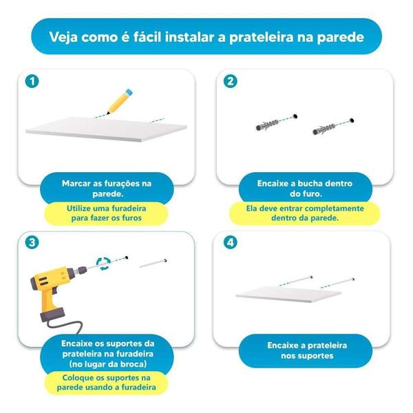 Kit 2 Prateleiras 90 x 20cm Freijó Suporte Invisível - Mercado das Prateleiras Imagem de Kit 2 Prateleiras 90 x 20cm Freijó Suporte Invisível