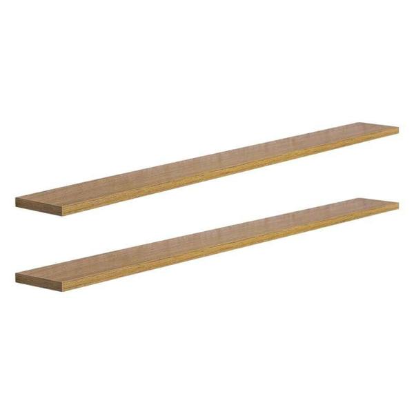 Kit 2 Prateleiras 90 x 20cm Freijó Suporte Invisível - Mercado das Prateleiras Imagem de Kit 2 Prateleiras 90 x 20cm Freijó Suporte Invisível
