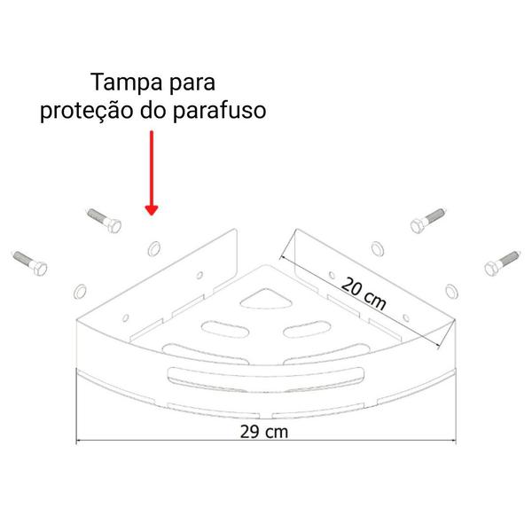 Imagem de Kit 2 Prateleiras de Canto Para Quarto Inox Branca Multiuso