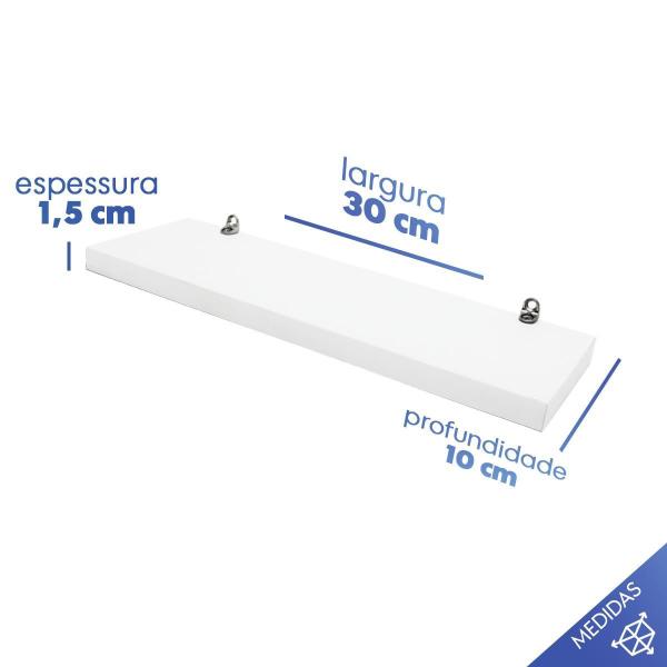 Imagem de Kit 2 Prateleiras Em Mdf 30X10 Suporte Invisivel