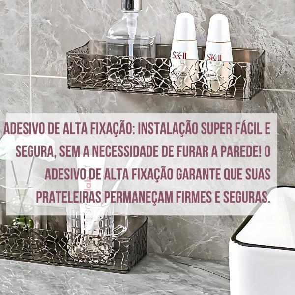 Imagem de Kit 2 Prateleiras Fume Porta Shampoo Organizador Banheiro