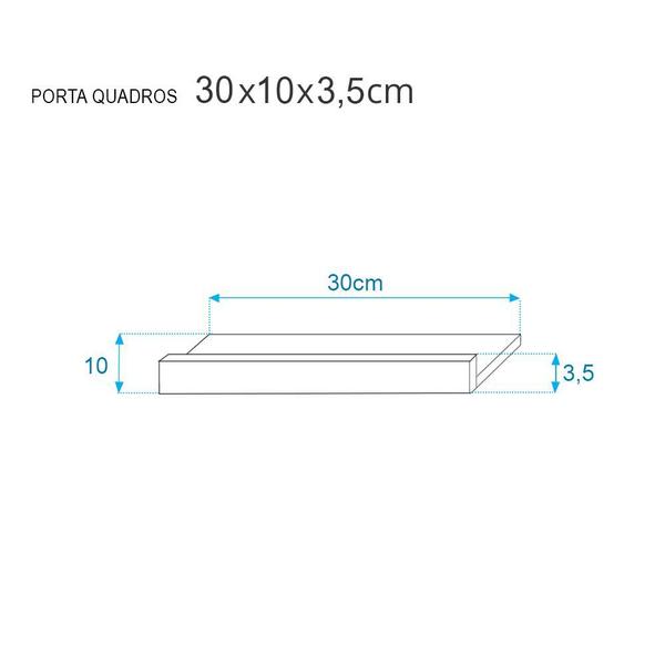 Imagem de Kit 2 Prateleiras Porta Quadros 30 x 10cm Bege Claro Suporte Invisível