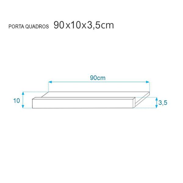 Imagem de Kit 2 Prateleiras Porta Quadros 90 x 10cm Bege Claro Suporte Invisível