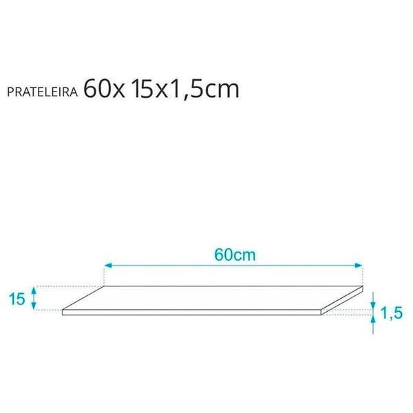 Imagem de Kit 2 Prateleiras Suspensa Organizador Dormitório Infantil 60cm X 1,5cm Branco