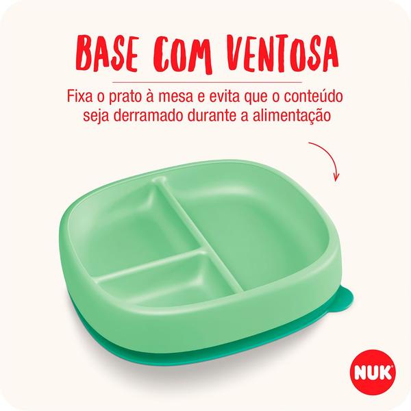 Imagem de Kit 2 Pratos Infantil Com Divisória Tampa e Ventosa  - Nuk