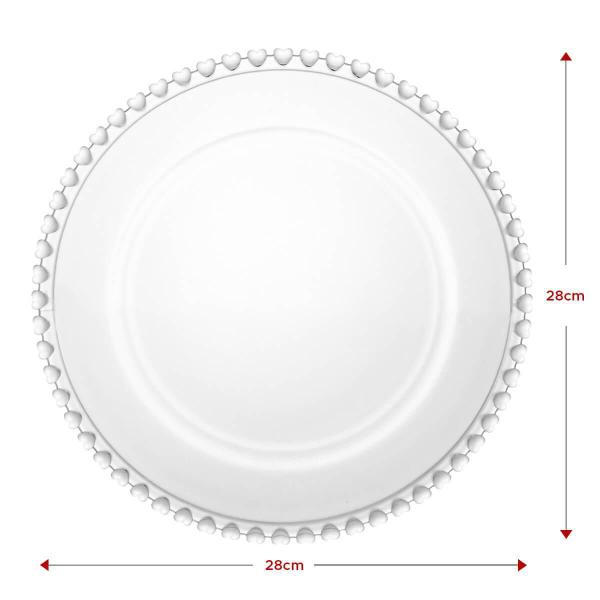 Imagem de Kit 2 Pratos Rasos De Cristal De Chumbo Coração 28Cm Lyor