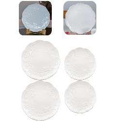 Imagem de Kit 2 Pratos Rasos Jantar E 2 P/Sobremesa Porcelana Branco New Bone Florido Lyor