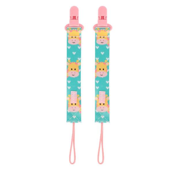 Kit 2 prendedores de chupeta infantil estampado para bico bebê clipe com trava fruta bichinhos - Buba Imagem de Kit 2 prendedores de chupeta infantil estampado para bico bebê clipe com trava fruta bichinhos