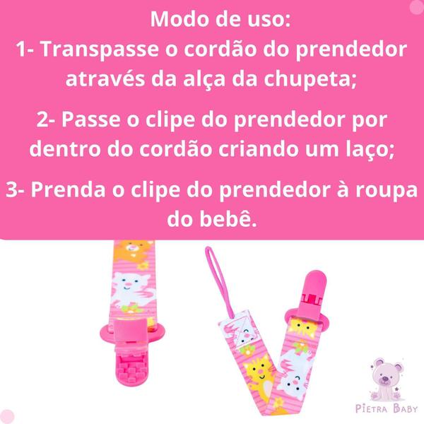 Imagem de Kit 2 Prendedores De Chupeta Pietra Baby