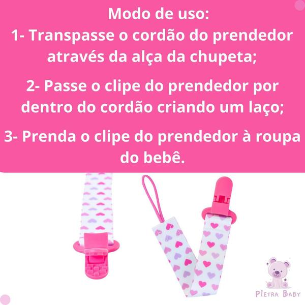 Imagem de Kit 2 Prendedores De Chupeta Pietra Baby